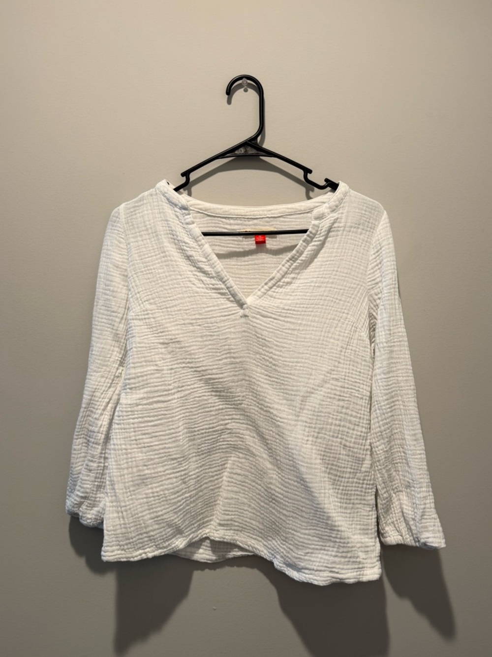 Marine Layer White Gauze V-Neck Peasant Blouse